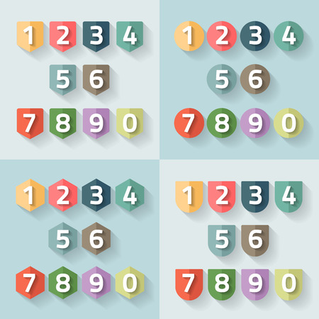 set of number on a labelのイラスト素材