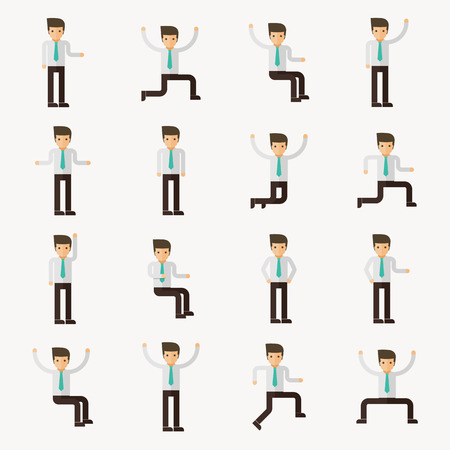 16 businessman character actions vectorのイラスト素材