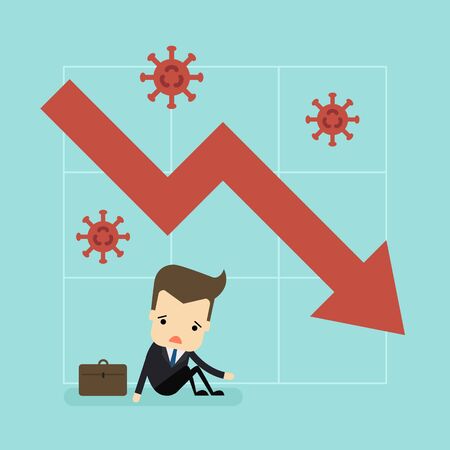 business owner in coronavirus crisis vectorのイラスト素材