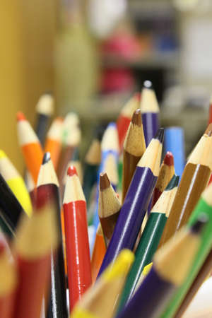 Upright colored pencils の写真素材