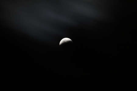 A bit of shadow remains from the total lunar eclipse on December 21, 2010  winter solstice  の写真素材