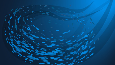 Fish flock in the oceanのイラスト素材