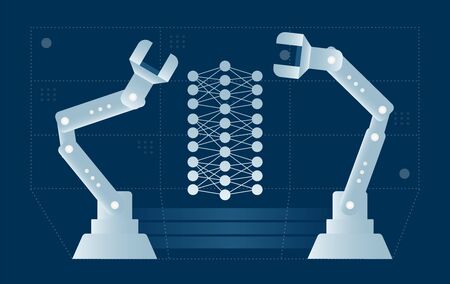 Artificial neural network produced by ai robots.のイラスト素材