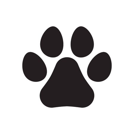 Animal paw print icon. Dog or cat paw print. Pet footprint. Dog track icon. Flat vector illustrationのイラスト素材