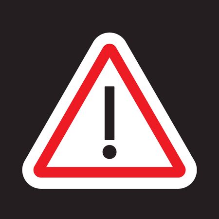 Danger, hazard yellow symbol. Danger alert or attention. Attention triangle sign. Hazard alert information symbol. Flat vector illustrationのイラスト素材
