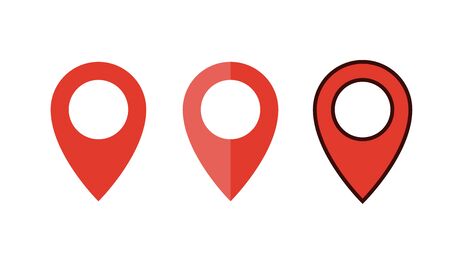 Pin navigation icon. Map pin symbol, sign. Map location pointer symbol. Vector illustrationのイラスト素材