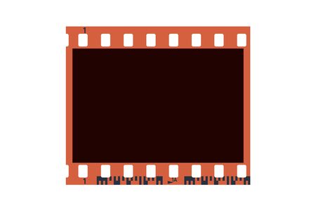 One photo camera blank frames. Retro 35 mm color camera filmstrip. Negative camera roll. Applicable as photo collage. Vector illustrationのイラスト素材