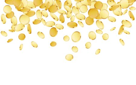 Falling coins background. Casino jackpot or win concept.のイラスト素材