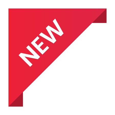Red badge, label or sticker . New red label. Promotion sticker or tag. New collection badge. Vector illustrationのイラスト素材