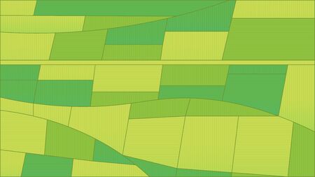 Agriculture field background. Green landscape top view. Green countryside field top view. Vector illustrationのイラスト素材