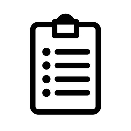 Pad with list icon. Note pad with checklist symbol sign. Line icon. Vector illustrationのイラスト素材