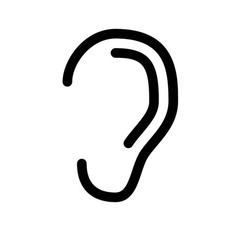 Ear sense icon. Ear symbol or sign.のイラスト素材