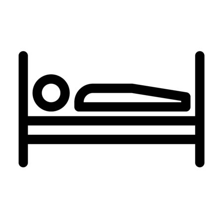 Patient on the bed line icon. Patient sign, symbol.のイラスト素材