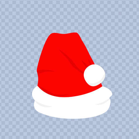 Red santa hat with white fur. Xmas clothingのイラスト素材