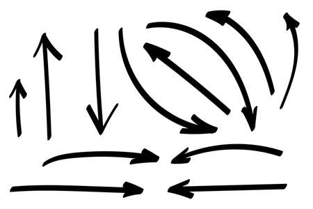 Doodle symbols. Pointer icons. Pointer graphic symbols.のイラスト素材