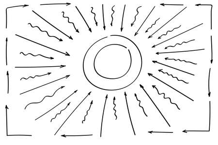 Doodle symbols. Pointer icons. Pointer graphic symbols.