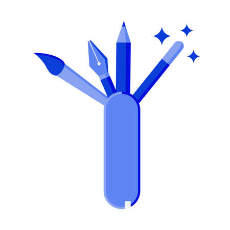 Artist tools tools like pencil, brush, dropper, paintbrushのイラスト素材