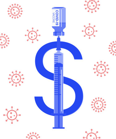 Dollar sign with syringe as part of dollar symbol.のイラスト素材