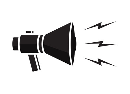 Speaker symbol or bullhorn illustration. Announcement by megaphoneのイラスト素材