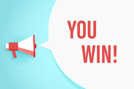 Flat megaphone with speech bubble and phraseのイラスト素材