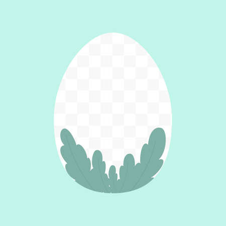 Easter egg frame with leaves cut out inside.のイラスト素材