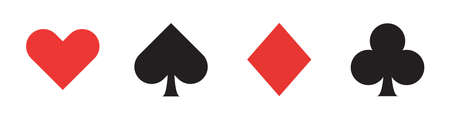 Card suits icons spades, cross, hearts, diamondsのイラスト素材