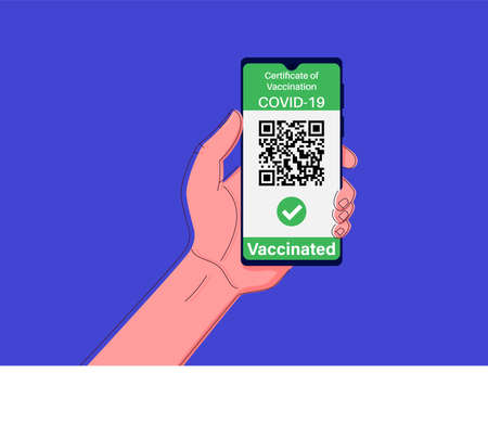 Health passport application. Digital certificate of vaccinationのイラスト素材