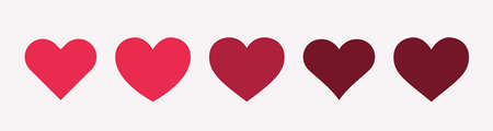Heart shape symbol, love signs. Red heart icons.のイラスト素材