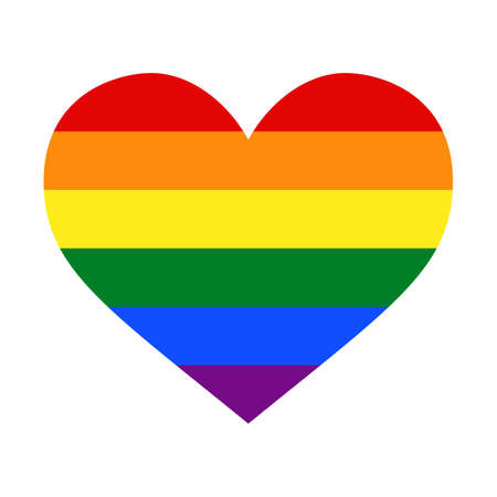 Lgbt flag inside heart. Gay flag symbol. Lgbtq flag sign.のイラスト素材