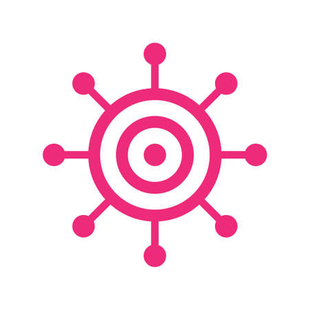Virus icon as target of vaccine shotのイラスト素材