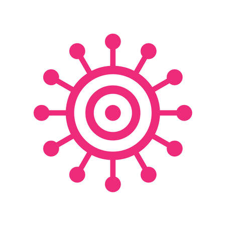 Virus icon as target of vaccine shotのイラスト素材