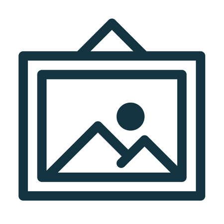 Wall art icon, photo frame icon hanging on the wall icon.のイラスト素材