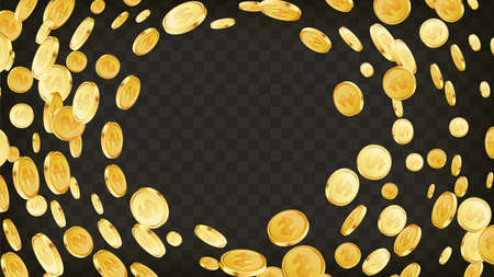 Golden coins explosion Casino jackpot or win conceptのイラスト素材