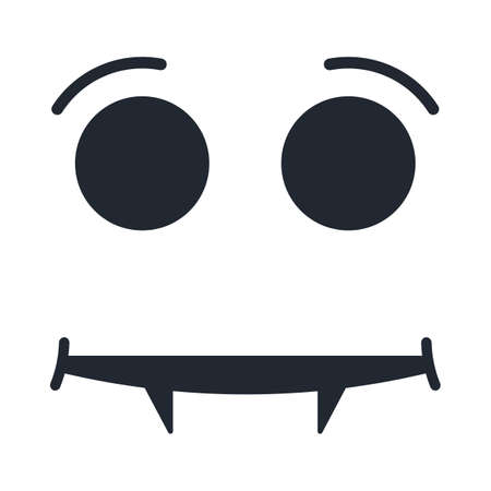 Halloween sticker. Halloween monster face. Monster faceのイラスト素材