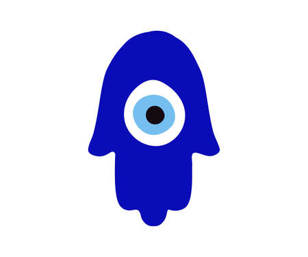 Blue Turkish amulet. Fatima eye. Glass nazar.のイラスト素材