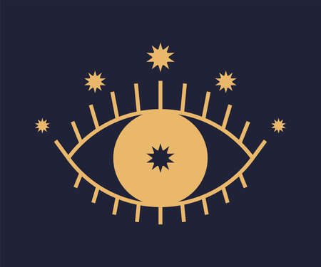 Esoteric, occult or spiritual symbol. Spiritual amulet in outline style.のイラスト素材