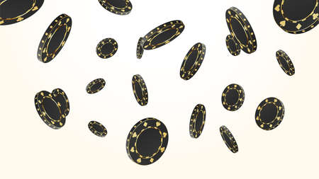 Gambling game, casino 3d golden chips. VIP poker chipsのイラスト素材