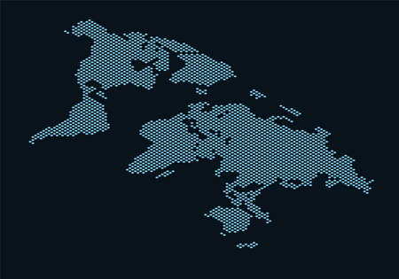 World map formed by dots. Dotted earth map.のイラスト素材