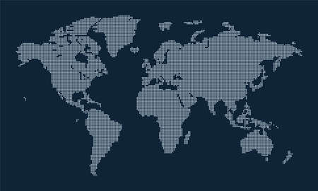 World map formed by dots. Dotted earth map.のイラスト素材