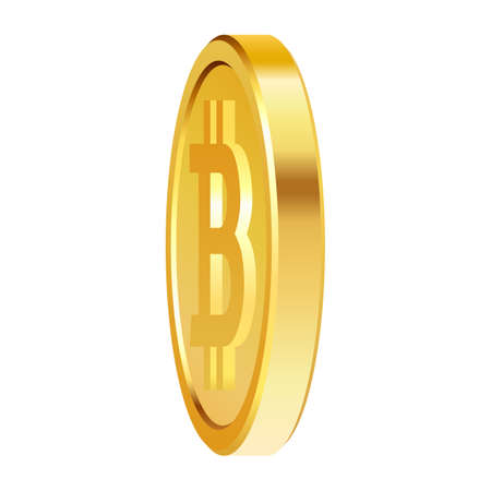 Golden money. Rotating gold coin.のイラスト素材