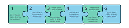 Puzzle sequence. Steps infographics. Presentation chart elements.のイラスト素材
