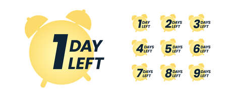 Promotion banner. Days countdown banner. Web banner with alarm clock