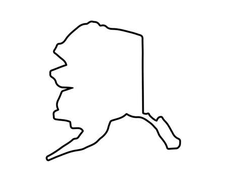 US state map. Alaska outline symbol. Vector illustrationのイラスト素材