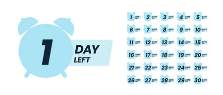 Promotion banner. Days countdown banner. Web banner with alarm clock