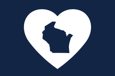 Patriotic heart symbol. US American state inside the heart shape.のイラスト素材