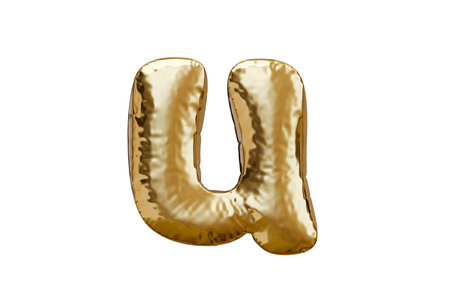 Golden foil letter. Balloon j letter. 3d renderingの写真素材