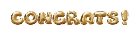Applicable for greeting, victory congratulations. Congrats word. Inflated letters.