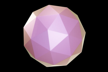 Geometric shape. Holographic 3d shape. 3d rendering.