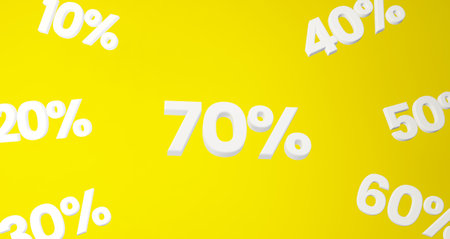 3d rendering illustration. Sale banner. List of discountの写真素材