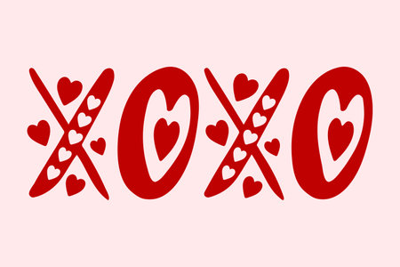 Hugs and kisses abbreviation. Love symbol. Vector